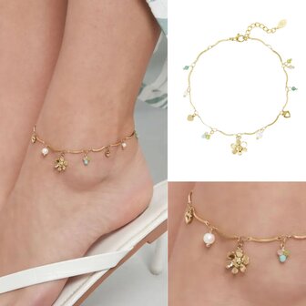 Bedel enkelband summer flower - goud