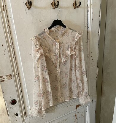 Aime blouse - flower print beige