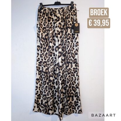 Willeke broek satin viscose panter print