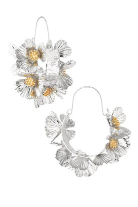 Oorbellen flower glow - zilver