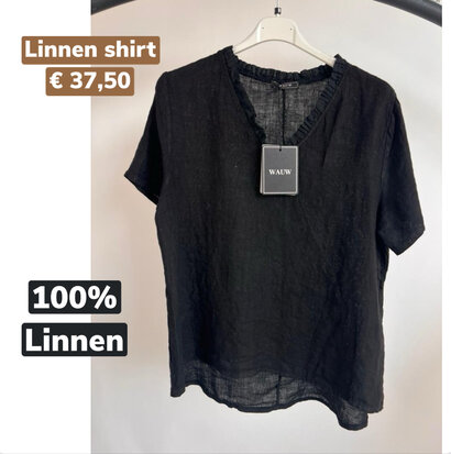 T-SHIRT Rianne linnen zwart