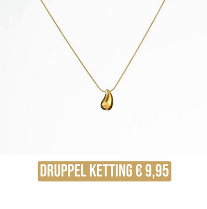 Druppel ketting - goud