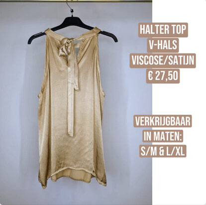 Halter V-hals top goud