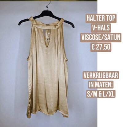 Halter V-hals top goud