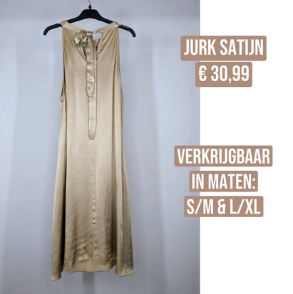 Halter V-hals jurk viscose goud