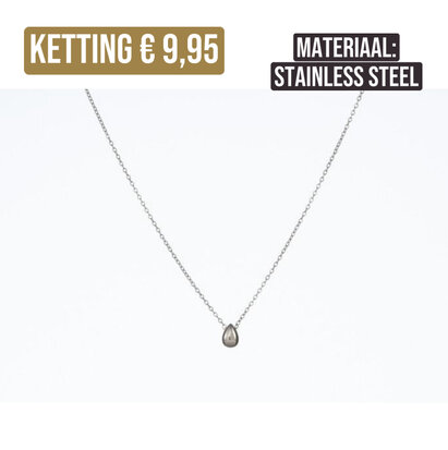 Druppel ketting - zilver