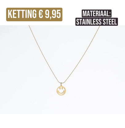 Druppel ketting - SMILE goud