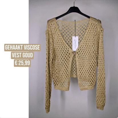 Elisabeth gehaakt viscose vest goud