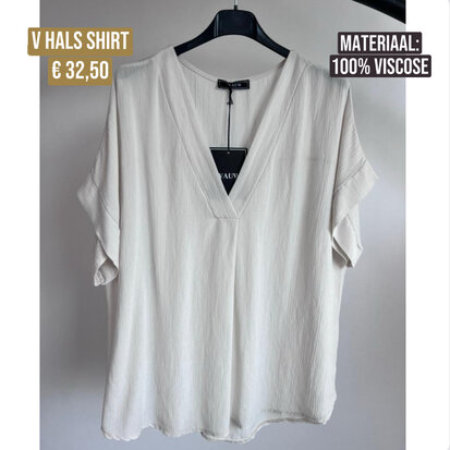 Bente vhals shirt beige