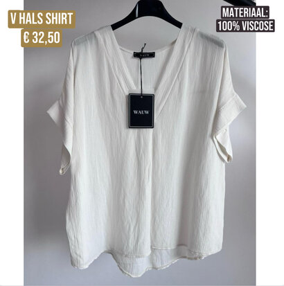 Bente vhals shirt offwhite