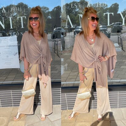 CAMEL Viscose glitter omslag sjaal/poncho 