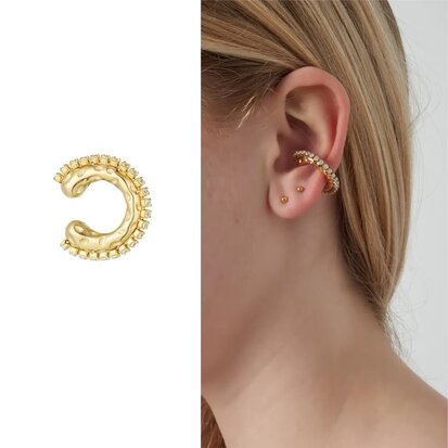 Ear cuff met strass - goud