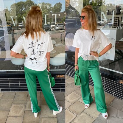 Gestreepte must have broek - groen