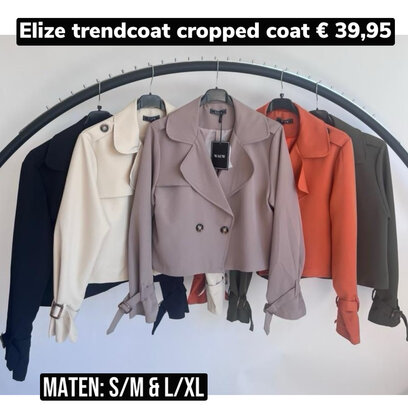 Elize trendcoat cropped coat beige