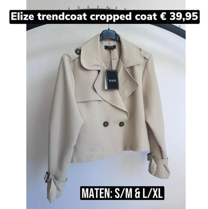 Elize trendcoat cropped coat beige