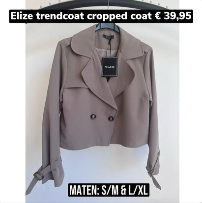 Elize trendcoat cropped coat taupe