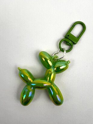 Sleutelhanger metallic dog groen