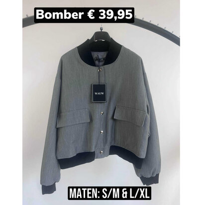 Wauw bomber grijs