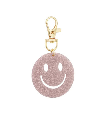 Keep Smiling sleutelhanger - licht roze