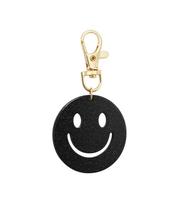 Keep Smiling sleutelhanger - zwart