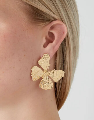 Oorbellen butterfly business - goud