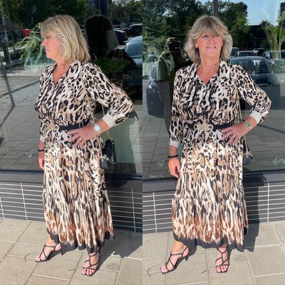 Dress Anna Leopard zwart