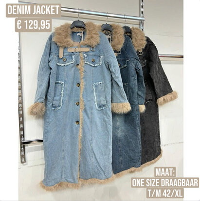 Denim jacket gevoerd zwart denim