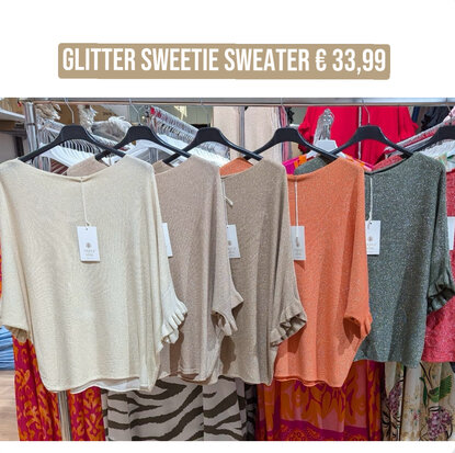 Glitter Sweetie sweater ecru/goud/beige