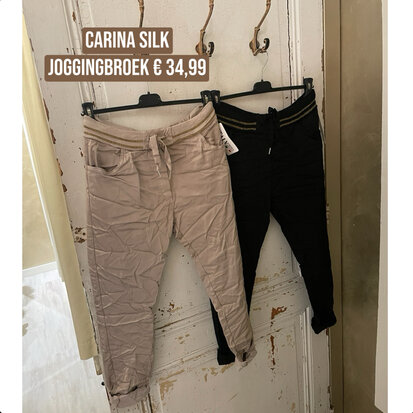 Carina silk joggingbroek - taupe