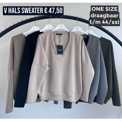 Ramona V hals sweater zwart