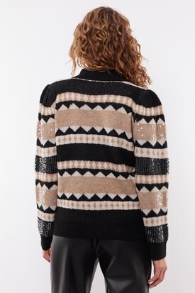 C&S Dita knit sweater black/sand