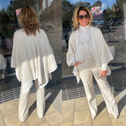 Elisa omslag sjaal/poncho beige