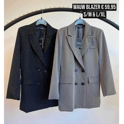 WAUW glitter blazer grijs