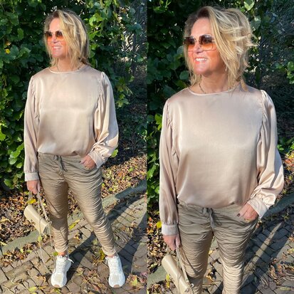 Wauw silk top goud