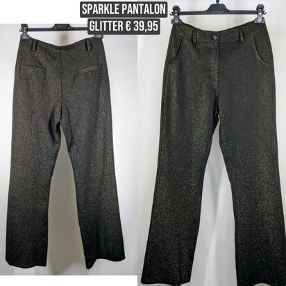 Krijtstreep pantalon goud/zwart