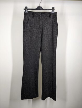 Krijtstreep pantalon zilver/zwart