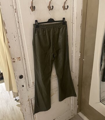 Romy leather look broek - army