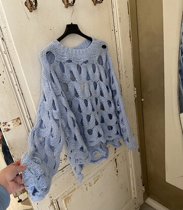 Marije gebreide sweater blauw