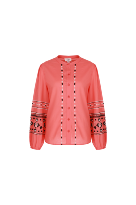 C&S Cascade blouse spicy coral