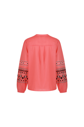 C&S Cascade blouse spicy coral