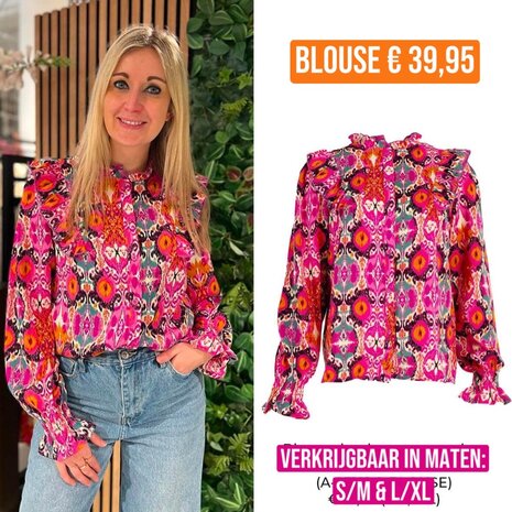 Azzurro blouse - party print