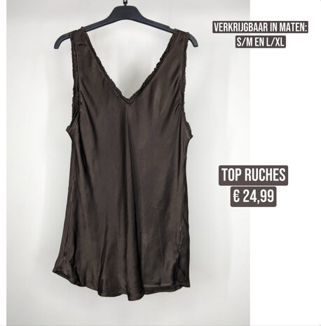 RUCHES SILK top bruin