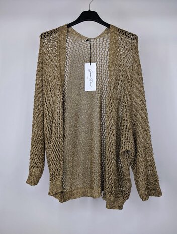 Lurex vest - cafe goud