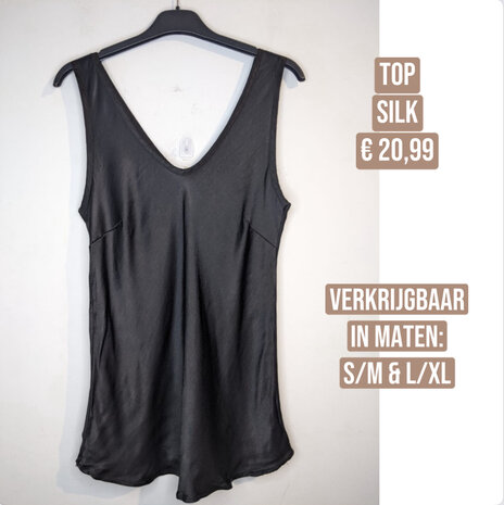 GOLDIE GLAM SILK top zwart