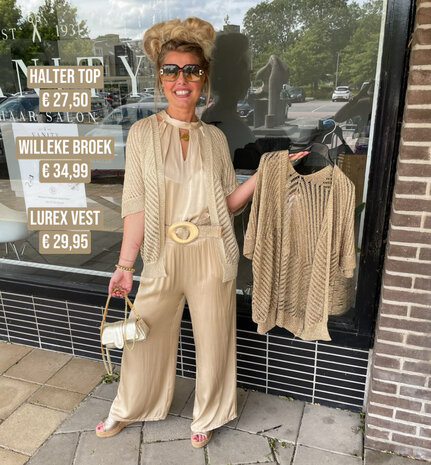 Lurex vest - cafe goud