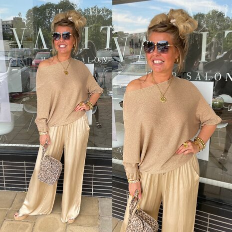 Glitter Sweetie sweater camel