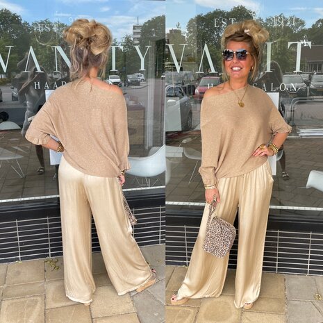 Glitter Sweetie sweater camel