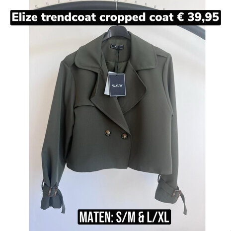 Elize trendcoat cropped coat leger groen