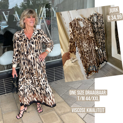 Dress Anna Leopard zwart