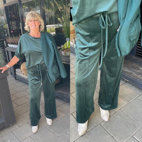 Soft travel set (broek + top) groen